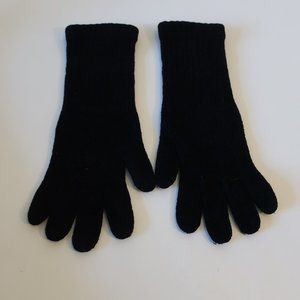 Womens Shag Boutique Black Chenille Wrist Length Gloves Sz S*